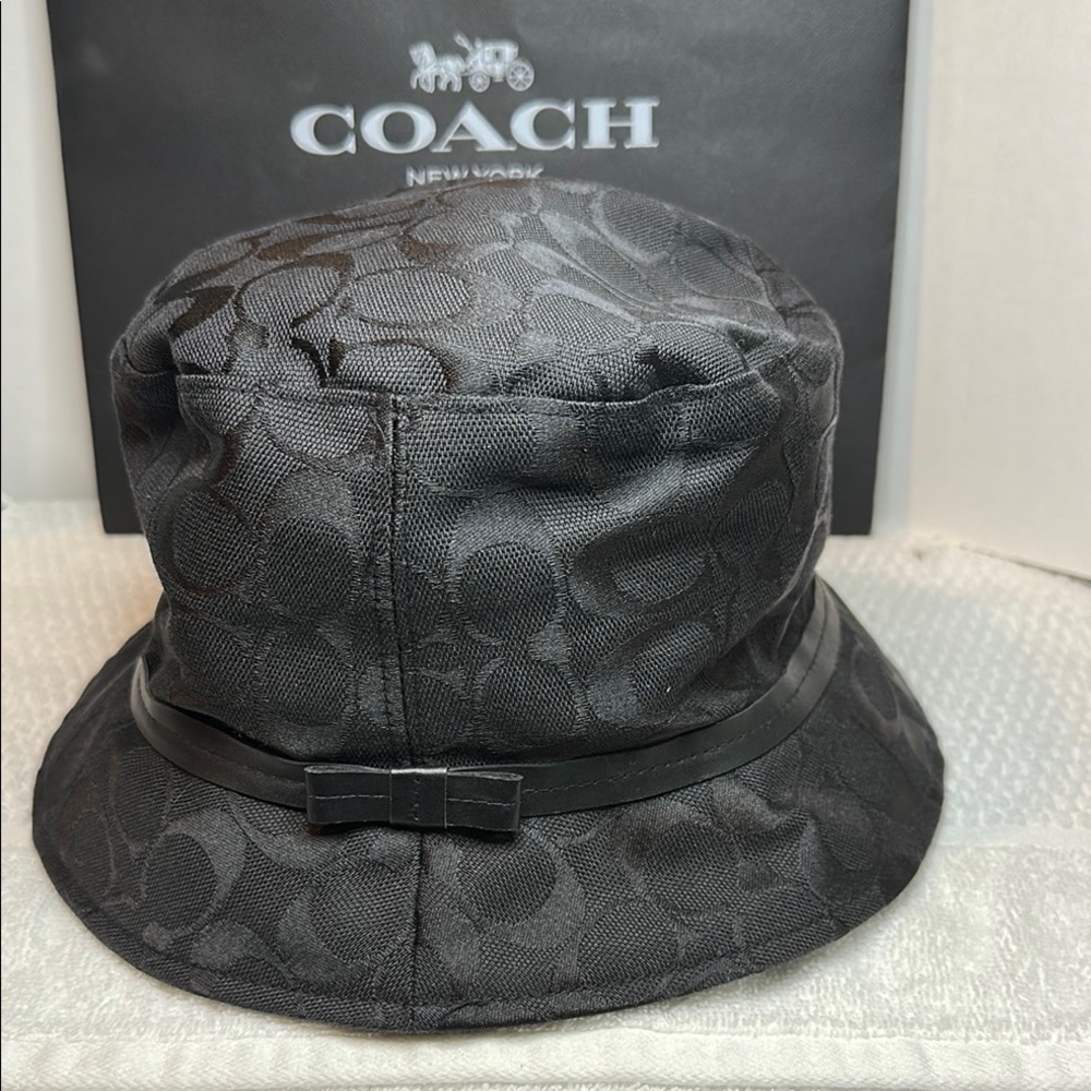 Coach Black Monogram Bucket Hat